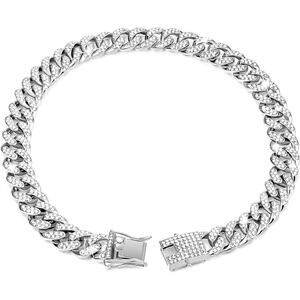 Pet Diamond Chain Cuban Collar Pet Jewelry for Medium to Large Dogs Cat, 22 Inch